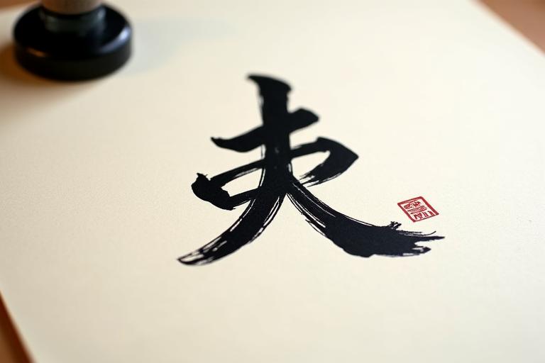 「水」という文字の書道作品